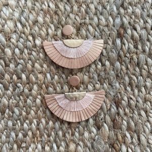 Leather fringed earrings